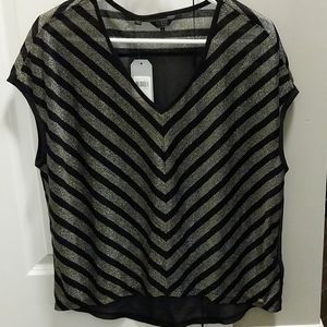 Sheer Black and gold Guess top